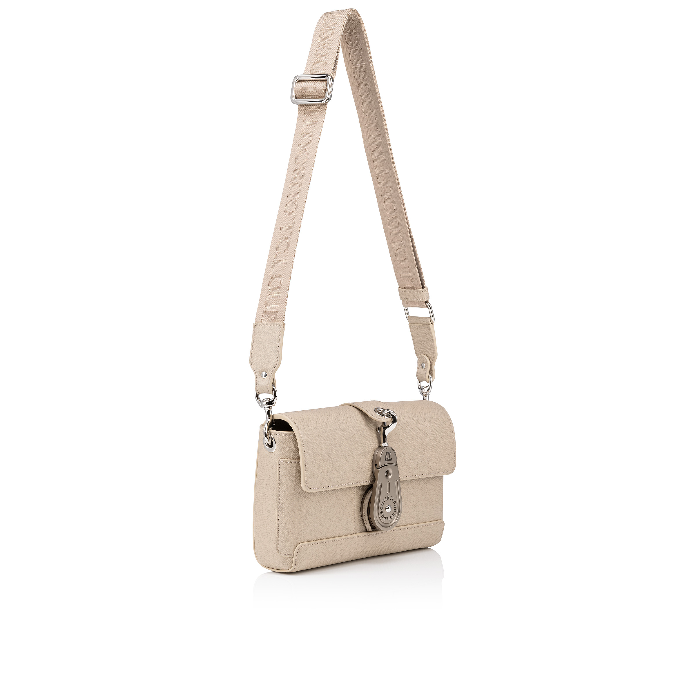 【Christian Louboutin】Groovy フルグレイン レザー ポーチ Groovy Logo-Debossed Full-Grain Leather Pouch von CHRISTIAN