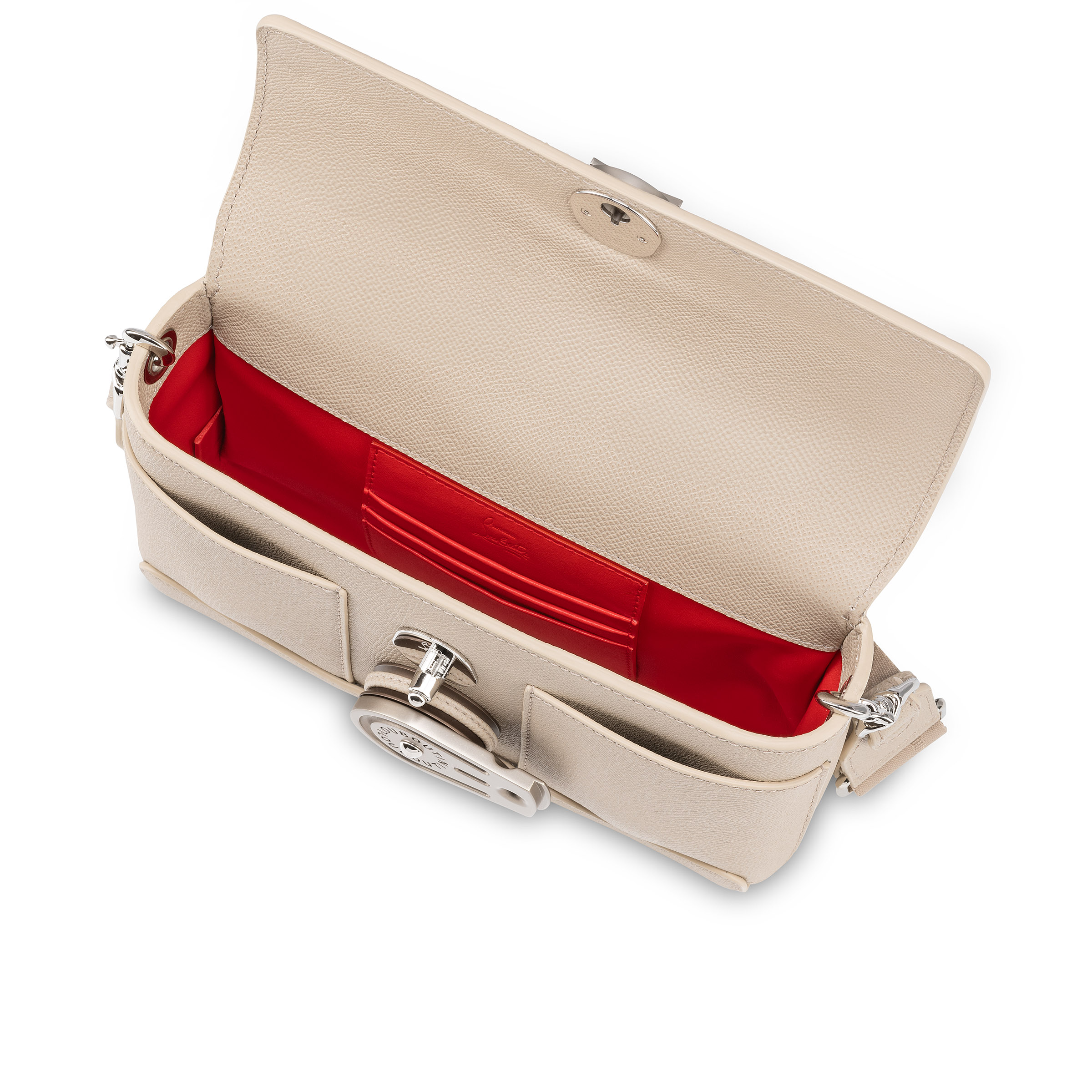 【Christian Louboutin】Groovy フルグレイン レザー ポーチ Groovy Logo-Debossed Full-Grain Leather Pouch von CHRISTIAN