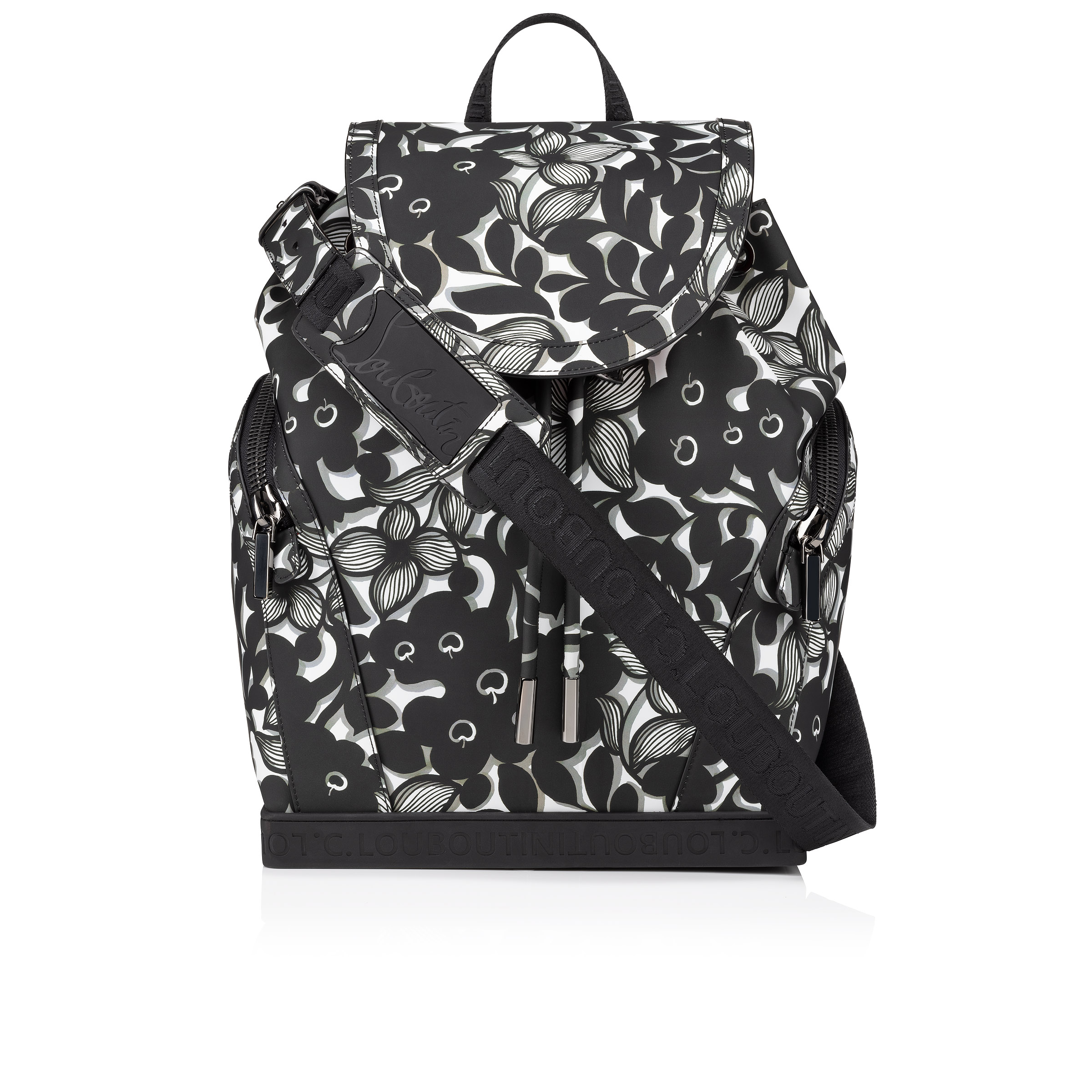 Explorafunk Backpack Petunia printed calf and rubber Black Christian Louboutin Italy