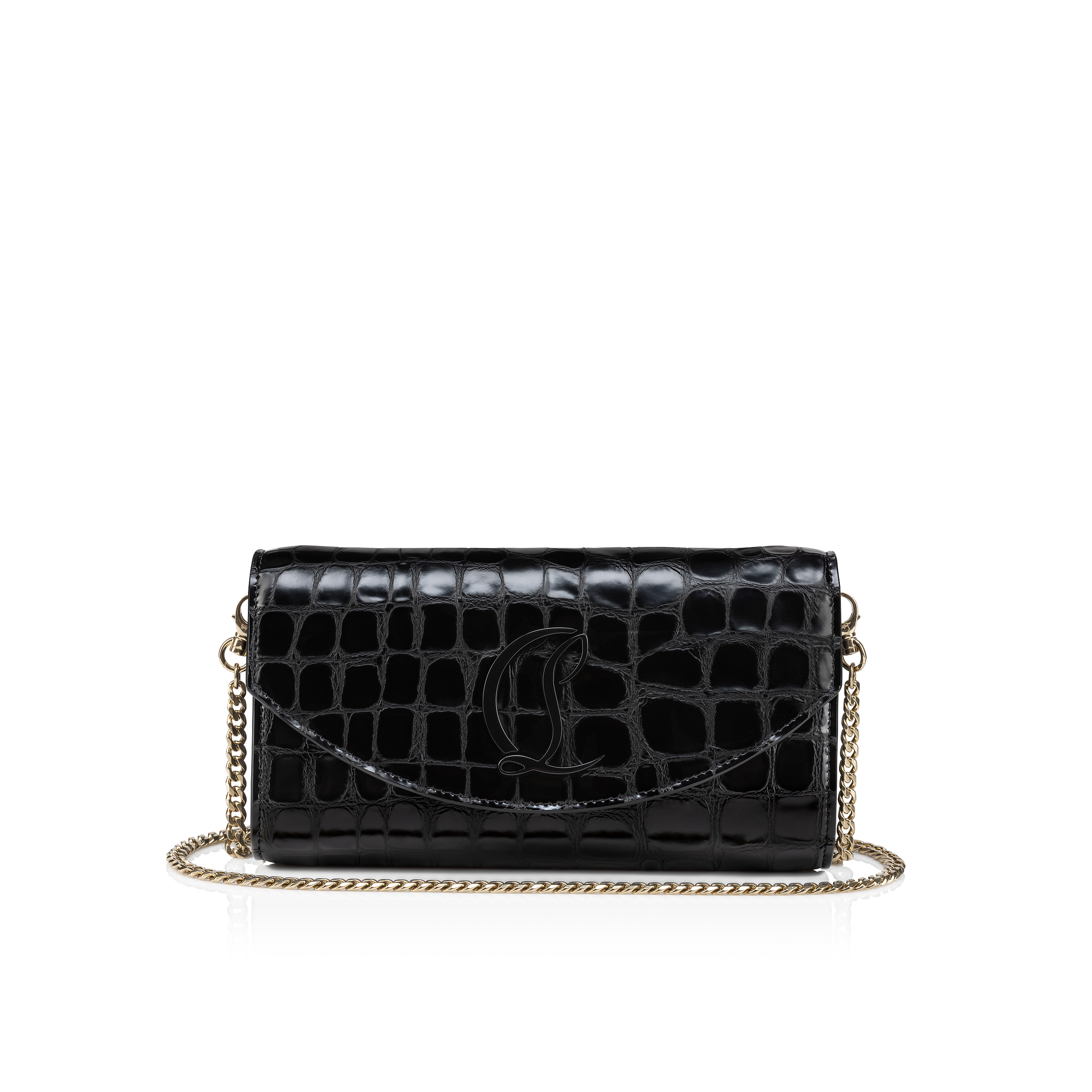 Loubi54 - Wallet on chain - Alligator embossed calf leather 