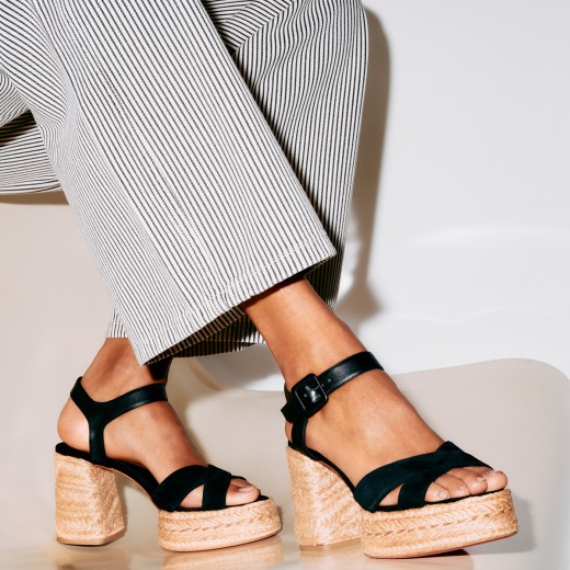 Leather platform espadrilles store