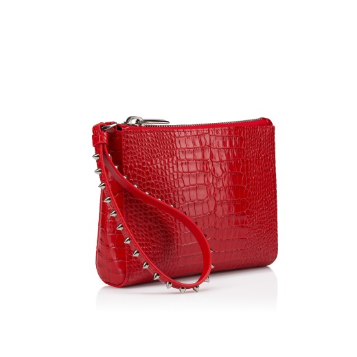 財布・小物その他 CHRISTIAN LOUBOUTIN WOMAN WALLETS CL debossed leopard-print leather wallet in multicoloured