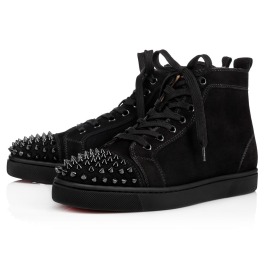 Lou Spikes - Sneakers - Suede calf and spikes - Black - Christian ...