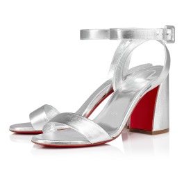 Miss Sabina - 85 mm Sandals - Leather - Silver - Christian Louboutin ...
