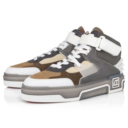 Astroloubi Mid - High-top sneakers - Calf leather, suede and neoprene ...