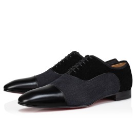 Greggo Oxfords Wool veau velours and nappa leather Black