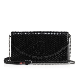Loubi54 Clutch Embossed patent calf leather Birdy Black