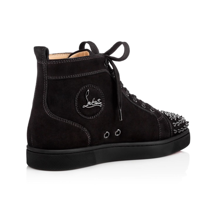 Lou Spikes - High-top sneakers - Suede and spikes - Black - Men