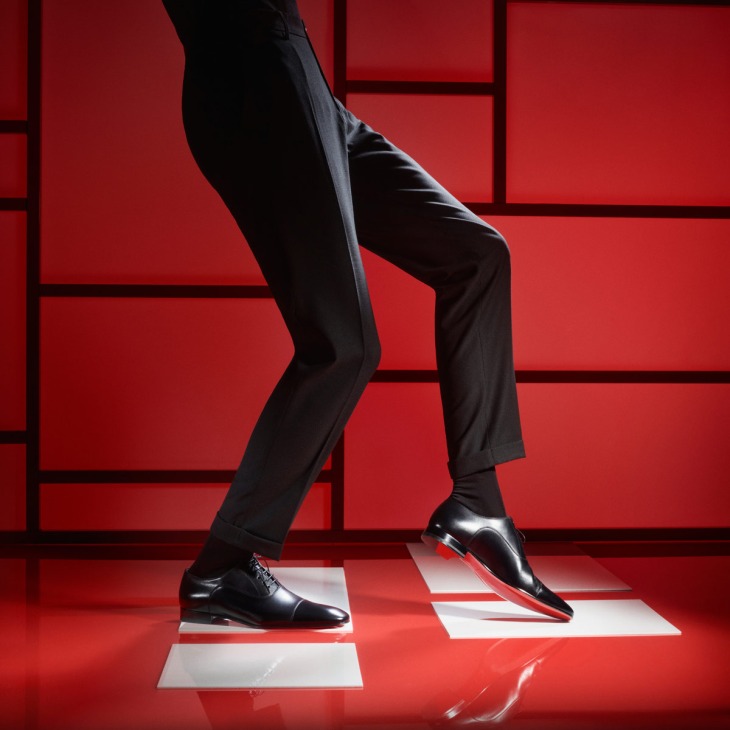 Black leather louboutin mens outlet