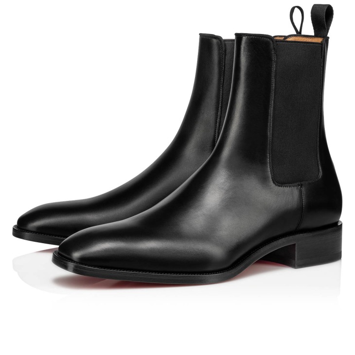 Samson Low boots Smooth calf leather Black Men Christian Louboutin Italy