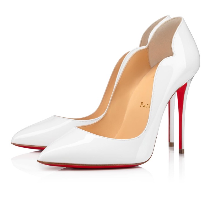 Hot Chick 100 mm Pumps Patent calf leather Bianco Women Christian Louboutin United Kingdom