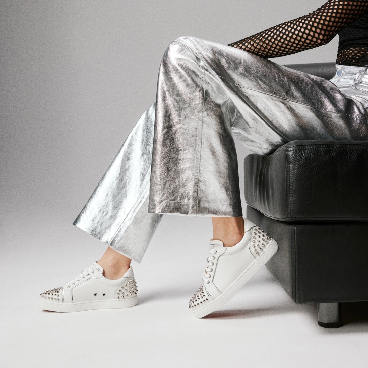 Christian louboutin silver sneakers hot sale