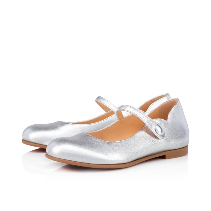 Melodie Chick Ballerinas Nappa leather Silver Kids Christian Louboutin United Kingdom