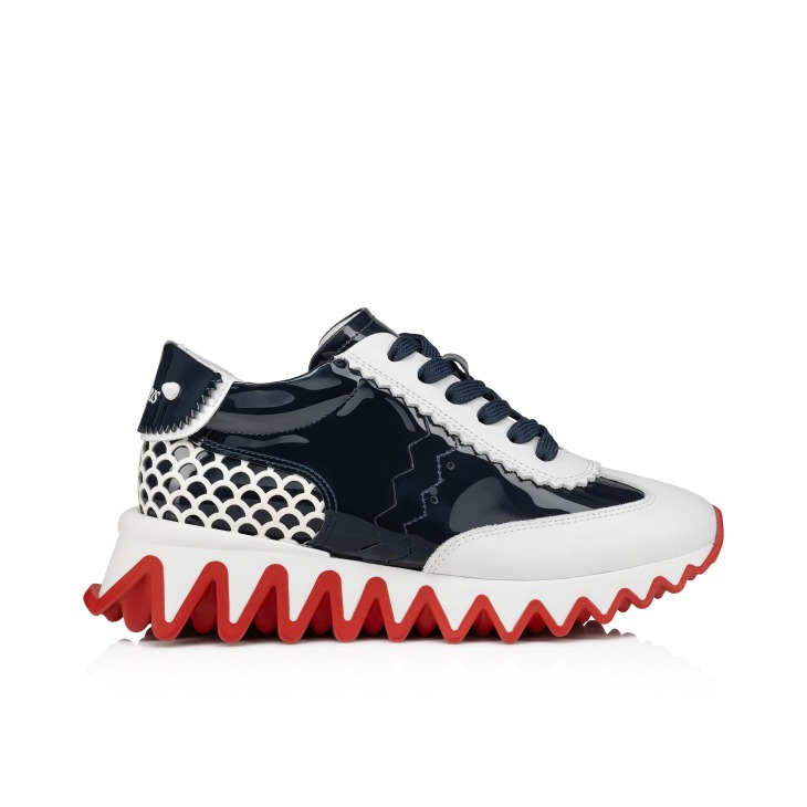 Mini Shark Sneakers Calf leather and rubber Marine Kids Christian Louboutin Ireland