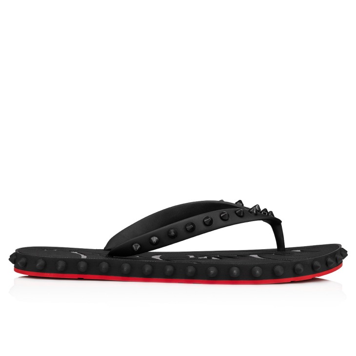 Christian Louboutin クロスストラップサンダル Super Loubi Flip - Flip-flops - Rubber - Black - Women - Christian