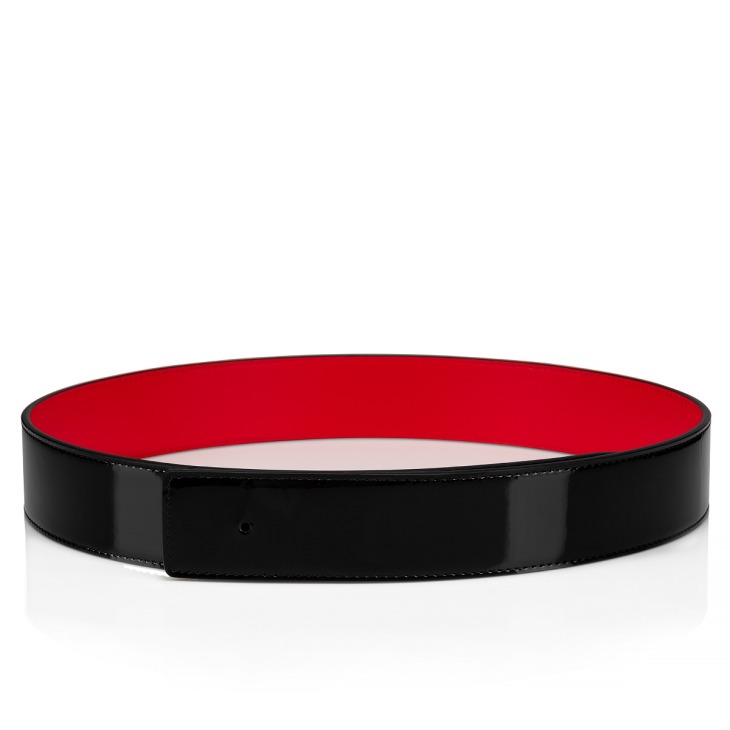 Laniere de ceinture Cuir de veau verni Noir Christian Louboutin Belgique