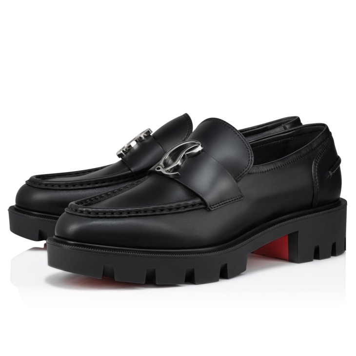 Black louboutin loafers discount