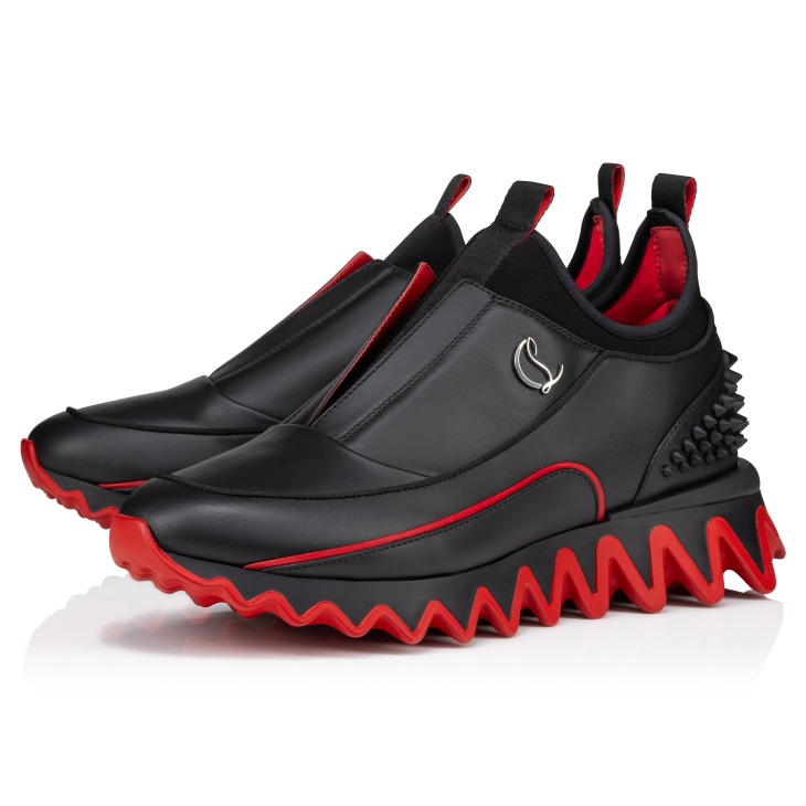Sharkyloub SP Spikes Sneakers Calf leather neoprene and spikes Black Men Christian Louboutin Netherlands