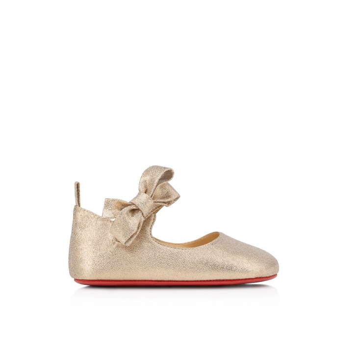 Lou Babe Ballerines Lurex Platine Bebes Christian Louboutin France