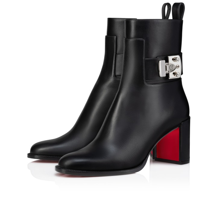 Booty Lock 70 mm Low Boots Calf leather Black Women Christian Louboutin Italy
