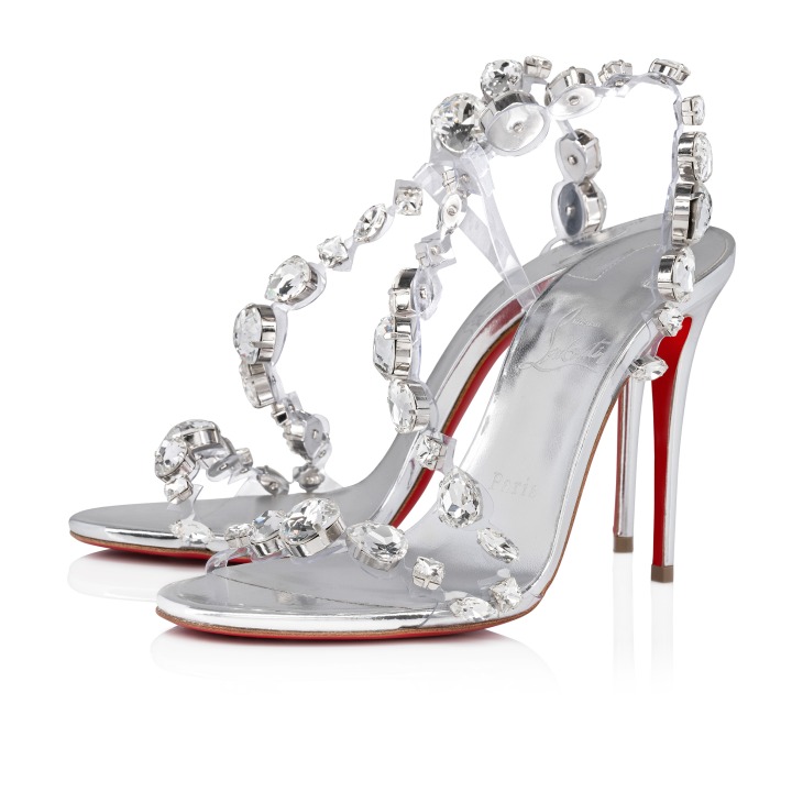 Rosalie Jewel 100 mm Sandals TPU and laminated calf leather Crystal Women Christian Louboutin Spain