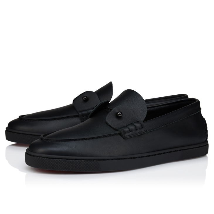 【関税&送料込】Christian Louboutin Pantalone Tuta In Cotone Chambeliboat - Boat Shoes - Calf leather - Black - Men