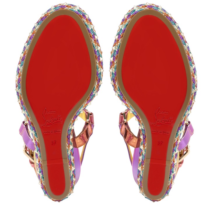 Pyraclou - 110 mm Espadrilles - Boreal laminated calf leather - Multicolor  - Women - Christian Louboutin Sweden