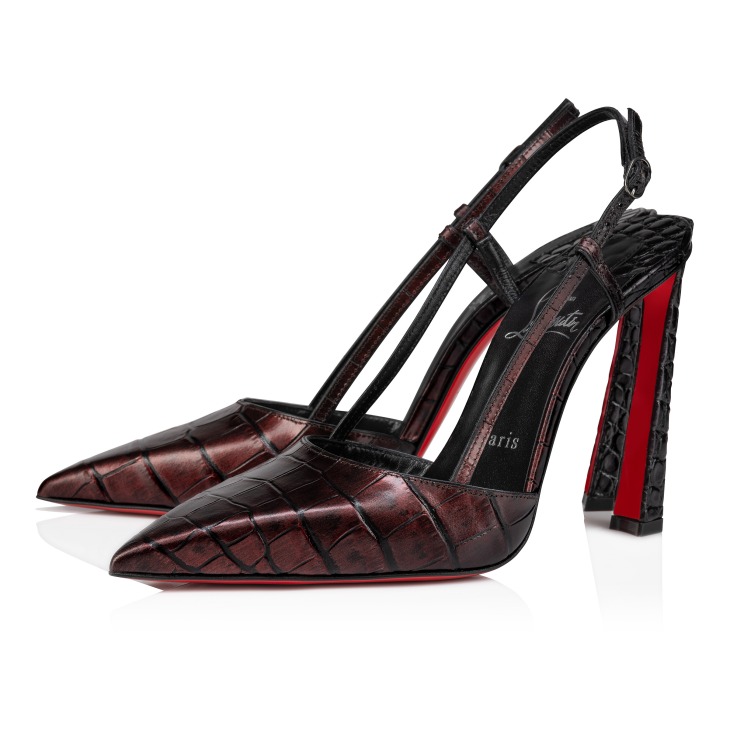 Condoroline - 100 mm Slingback pumps - Alligator embossed