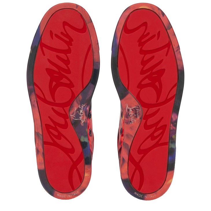 Fun Louise Junior Sneakers Roses printed crepe satin Multicolor Women Christian Louboutin Spain