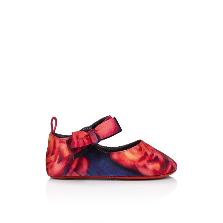 Lou Babe Ballerines Crepe satin imprime roses Multicouleur Bebes Christian Louboutin France