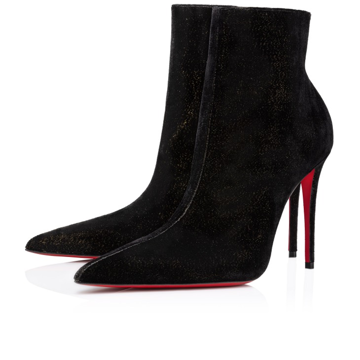 Kate Max Booty 100 mm Low Boots Velvet d Or Black Women Christian Louboutin Germany