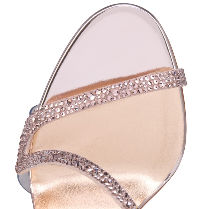 海外希少【Christian Louboutin】ロザリー サンダル ピンク Rosalie Strass - 100 mm Sandals - Suede and laminated calf