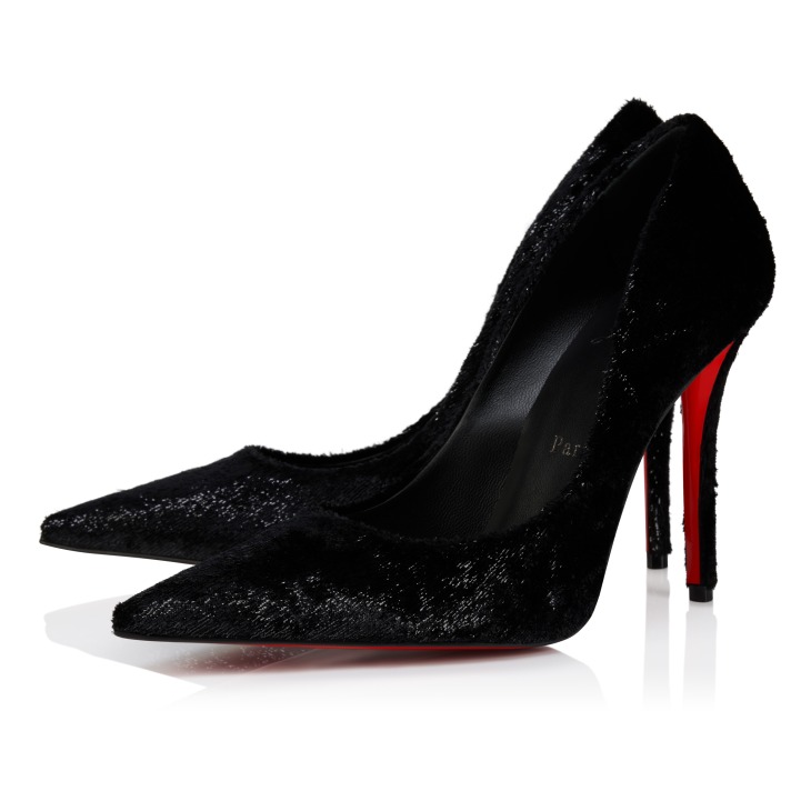 Miss Z - 100 mm Pumps - Shiny velvet effect calf leather - Black