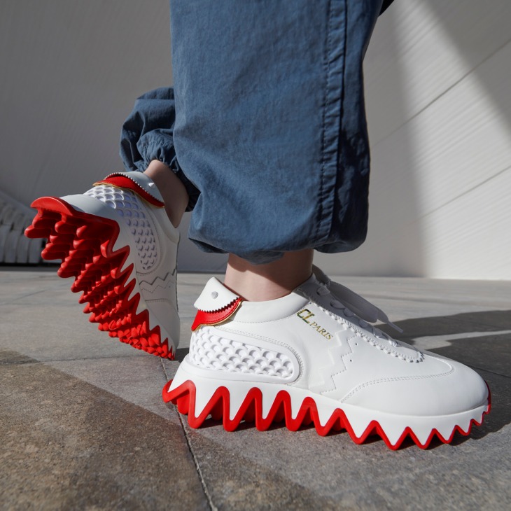 Loubishark Sneakers Calf leather and neoprene Bianco Women Christian Louboutin Italy
