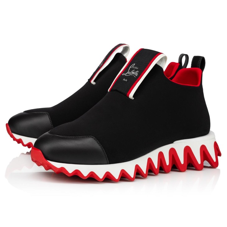 Flat black sneakers top