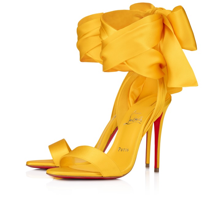 Sandale du Desert 100 mm Strappy sandals Crepe satin Pollen Women Christian Louboutin Romania