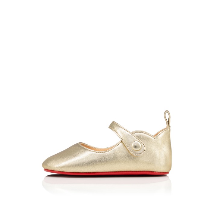 Baby Love Chick Ballerines Cuir nappa Platine Bebes Christian Louboutin France