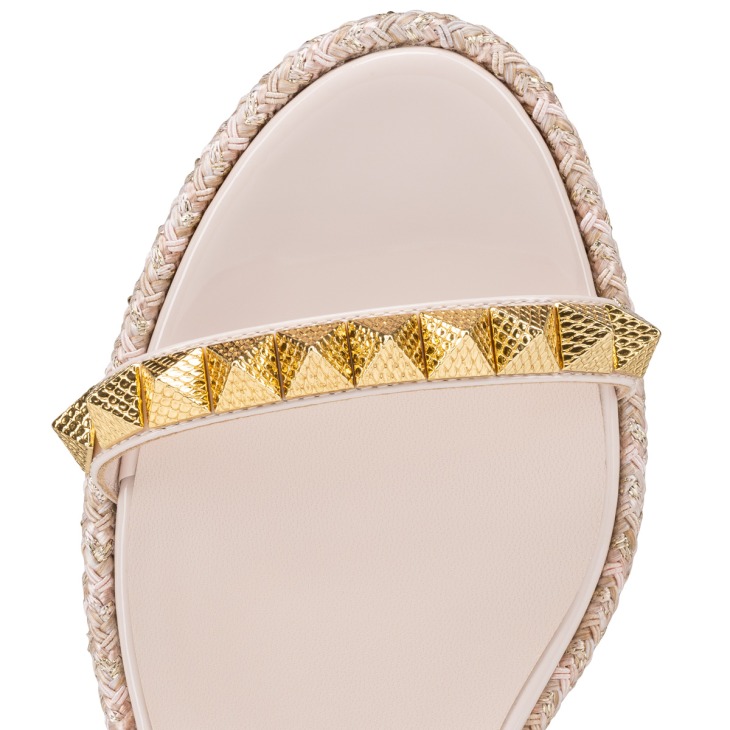Pyraclou 60 mm Espadrilles Patent calf leather Leche Women Christian Louboutin Germany