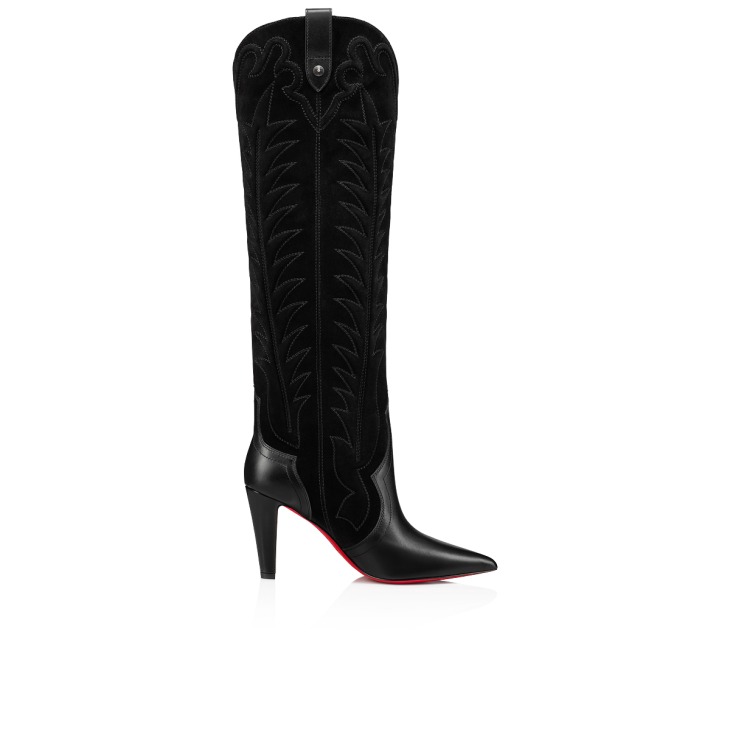 Santia Botta 85 mm Boots Calf leather and veau velours Black Christian Louboutin United Kingdom