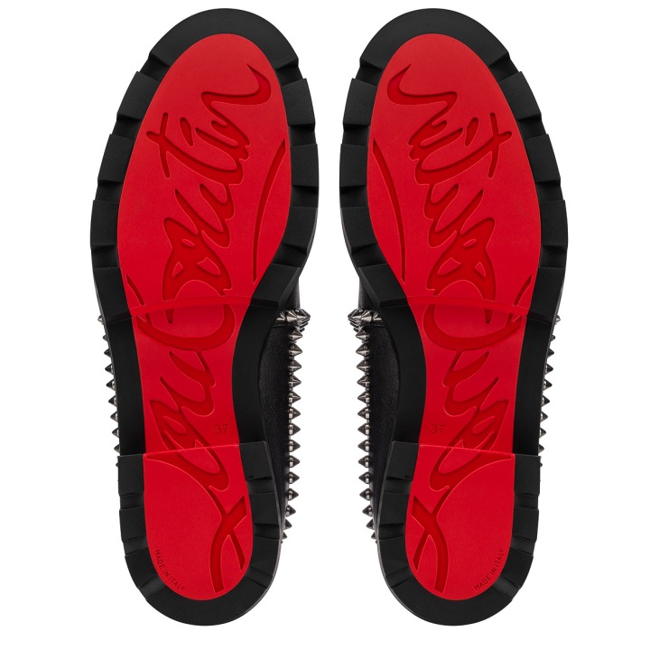 Out Lina Spike Lug Low boots Calf leather Black Women Christian Louboutin Belgium
