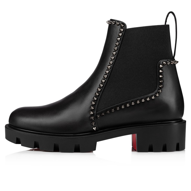 Out Lina Spike Lug Low boots Calf leather Black Women Christian Louboutin Austria