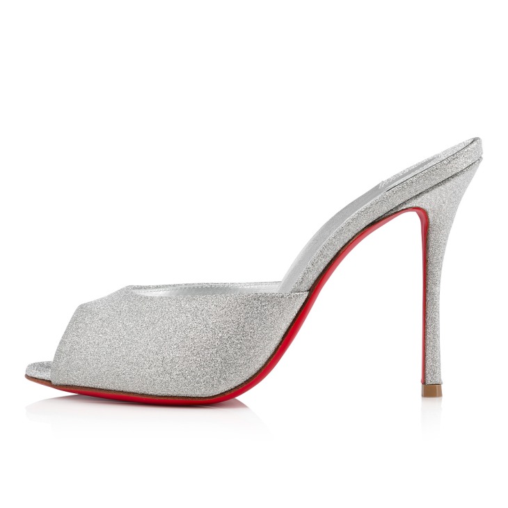 Me Dolly 100 mm Mules Glittered calf leather Silver Women Christian Louboutin Switzerland