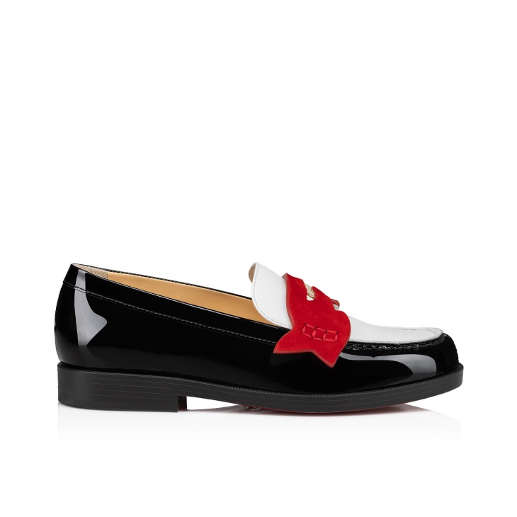 Mini Penny Loafers Patent calf leather and veau velours Multicolor Kids Christian Louboutin Switzerland