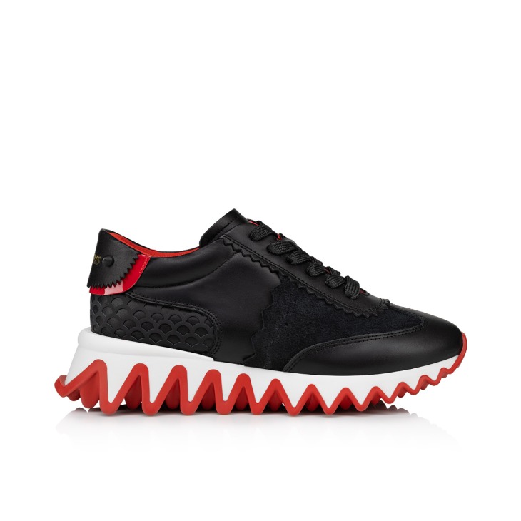 Mini Shark Sneakers Calf leather suede and patent calf leather Black Kids Christian Louboutin Germany