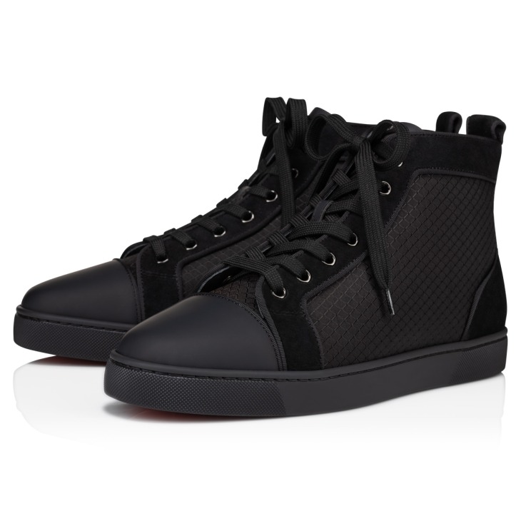 Louis - High-top sneakers - Patent calf leather, nylon and veau velours ...