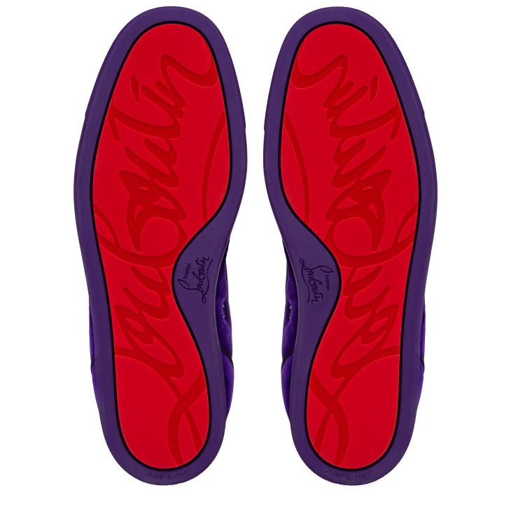 Louis Junior P Pik Pik Strass Sneakers Veau velours Jacaranda Men Christian Louboutin United Kingdom