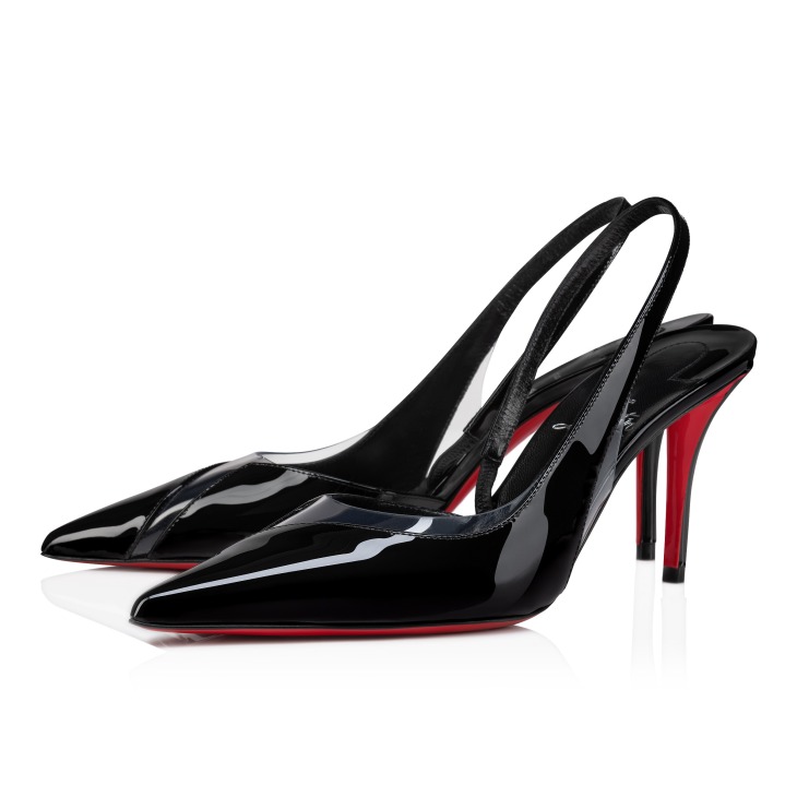 Posticha 80 mm Sling back pumps Patent calf leather et PVC Black Women Christian Louboutin Portugal