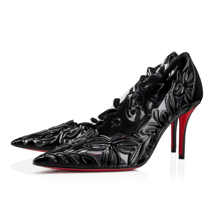 Apostropha Petunia 80 mm Pumps PVC and patent leather Black Women Christian Louboutin United Kingdom