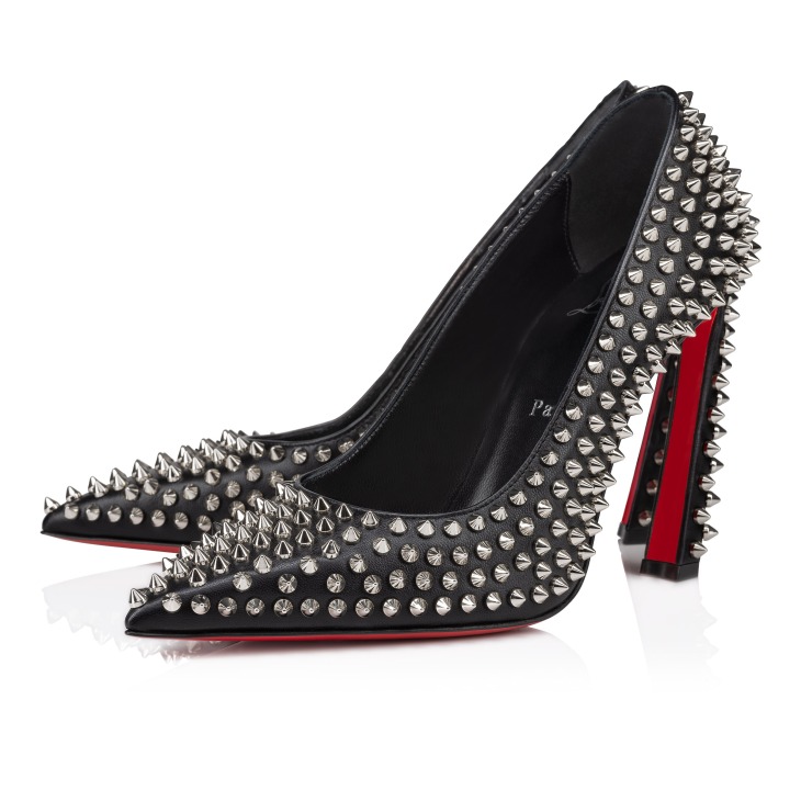 Christian louboutin black leather heels clearance