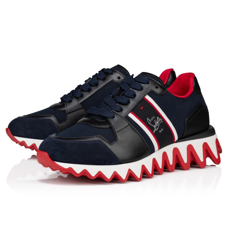 Nastroshark Sneakers Calf leather and Olona canva Navy Women Christian Louboutin Austria